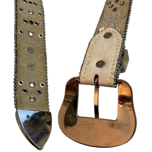 BHW Vintage Women’s White Leather Blue/Silver Rhinestone Studded Western/Cowgirl - Picture 11 of 12